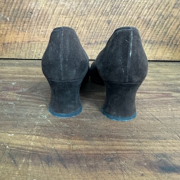 Yves Saint Laurent YSL Classic Brown Suede Pump Heels Size 7 - Picture 5 of 11